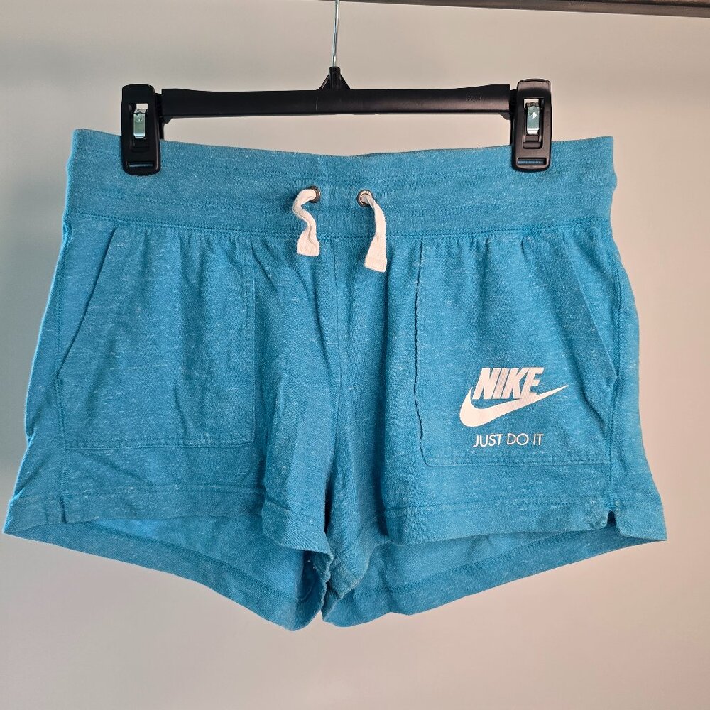 Nike Athletic Blue Shorts, Pockets, Light Weight, Slubbed Gym Running Casual M